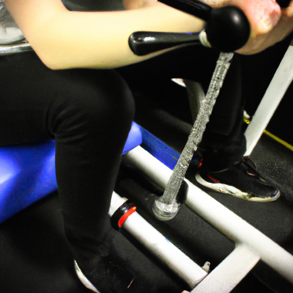 Person using exercise equipment