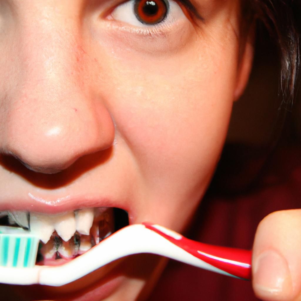 Person brushing their teeth
