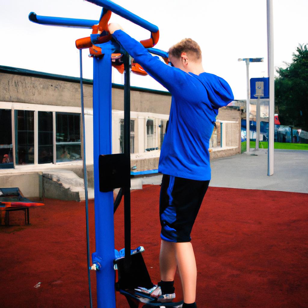 Person using outdoor sports equipment