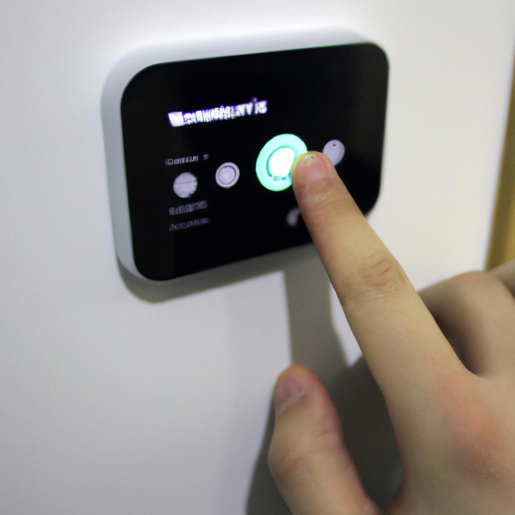Person using smart home technology